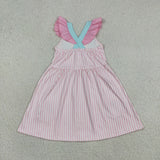 GSD3958  toddler clothes embroidery shell print girl  summer dress