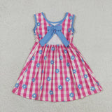 GSD4007  toddler clothes flower print girl summer dress