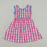 GSD4007  toddler clothes flower print girl summer dress