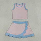 GSD4010   toddler clothes pink print girl summer yoga set