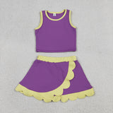 GSD4015  toddler clothes purple print girl summer yoga set