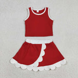 GSD4016   toddler clothes red print girl summer yoga set