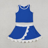 GSD4023   toddler clothes blue print girl summer yoga set