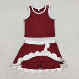 GSD4027 toddler clothes red print girl summer yoga set