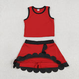 GSD4028  toddler clothes red print girl summer yoga set
