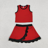 GSD4028  toddler clothes red print girl summer yoga set