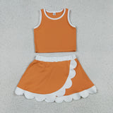 GSD4033   toddler clothes orange print girl summer yoga set