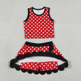 GSD4080  toddler clothes  red print girl summer yoga set