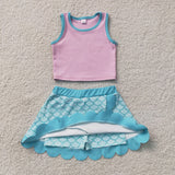 GSD4083  toddler clothes pink print girl summer yoga set