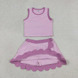 GSD4085  toddler clothes pink print girl summer yoga set