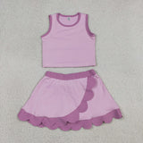 GSD4085  toddler clothes pink print girl summer yoga set