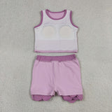 GSD4085  toddler clothes pink print girl summer yoga set