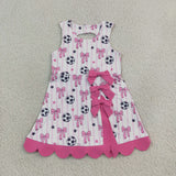 GSD4100  toddler clothes football print girl summer yoga dress