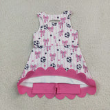 GSD4100  toddler clothes football print girl summer yoga dress