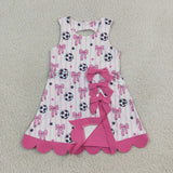 GSD4100  toddler clothes football print girl summer yoga dress