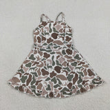 GSD4117 toddler clothes camo print girl yoga summer dress