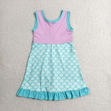 GSD4125  toddler clothes solid color print girl yoga summer dress