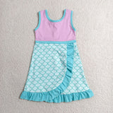 GSD4125  toddler clothes solid color print girl yoga summer dress