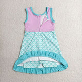 GSD4125  toddler clothes solid color print girl yoga summer dress