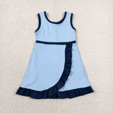 GSD4126   toddler clothes solid color print girl yoga summer dress