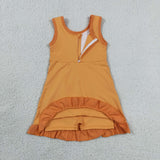 GSD4127  toddler clothes solid color print girl yoga summer dress
