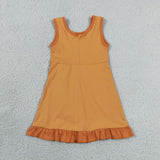 GSD4127  toddler clothes solid color print girl yoga summer dress
