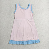 GSD4129  toddler clothes solid color print girl yoga summer dress