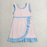 GSD4129  toddler clothes solid color print girl yoga summer dress