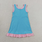 GSD4130  toddler clothes solid color print girl yoga summer dress