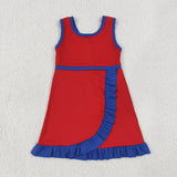GSD4132  toddler clothes solid color print girl yoga summer dress