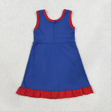 GSD4133   toddler clothes solid color print girl yoga summer dress