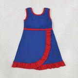 GSD4133   toddler clothes solid color print girl yoga summer dress