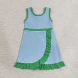 GSD4136  toddler clothes solid color print girl yoga summer dress