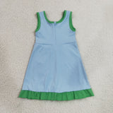GSD4136  toddler clothes solid color print girl yoga summer dress