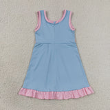 GSD4144 toddler clothes solid color print girl yoga summer dress