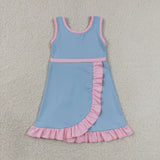 GSD4144 toddler clothes solid color print girl yoga summer dress
