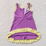 GSD4147   toddler clothes solid color print girl yoga summer dress