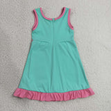 GSD4149   toddler clothes solid color print girl yoga summer dress