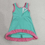 GSD4149   toddler clothes solid color print girl yoga summer dress