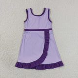 GSD4151 toddler clothes solid color print girl yoga summer dress