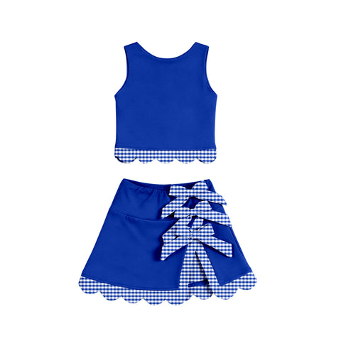 MOQ:3pcs GSD4177 pre-order toddler clothes blue print girl summer yoga set-2026.4.30