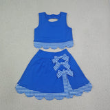 GSD4177  toddler clothes blue print girl summer yoga set