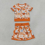 GSD4181  toddler clothes  team print girl summer yoga set