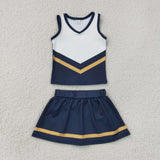 GSD4189 girls navy white sleeveless skirt outfits yoga