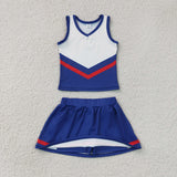 GSD4202 girls navy white red  sleeveless skirt outfits yoga