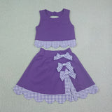 GSD4225  toddler clothes purple print girl summer yoga set