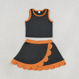 GSD4259  toddler clothes black print girl summer yoga set