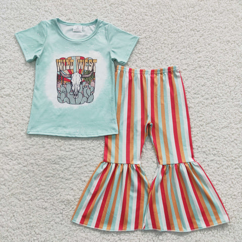 Wild west kids striped bell bottom outfit
