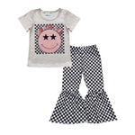 Baby mama's girl checkered bell set