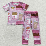 Little girls chick fries print outfit